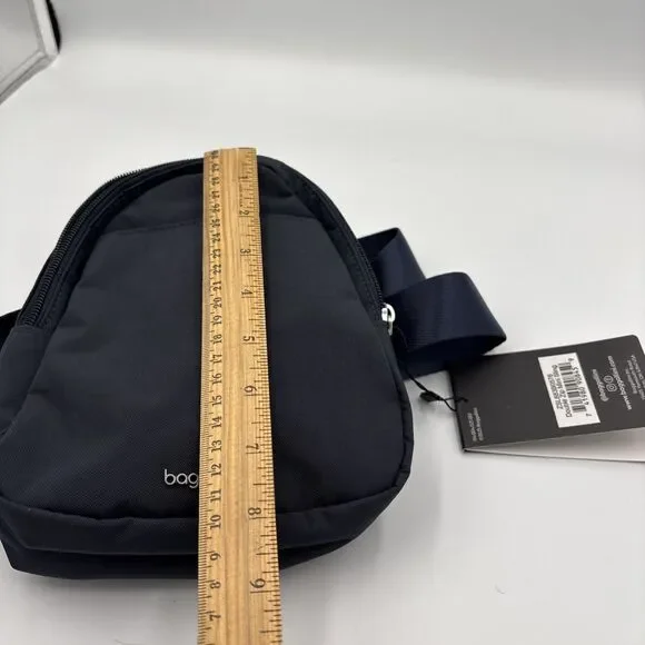 Baggallini Double Zip Mini Sling. Backpack Purse Bag Nylon Blue - Picture 9 of 9
